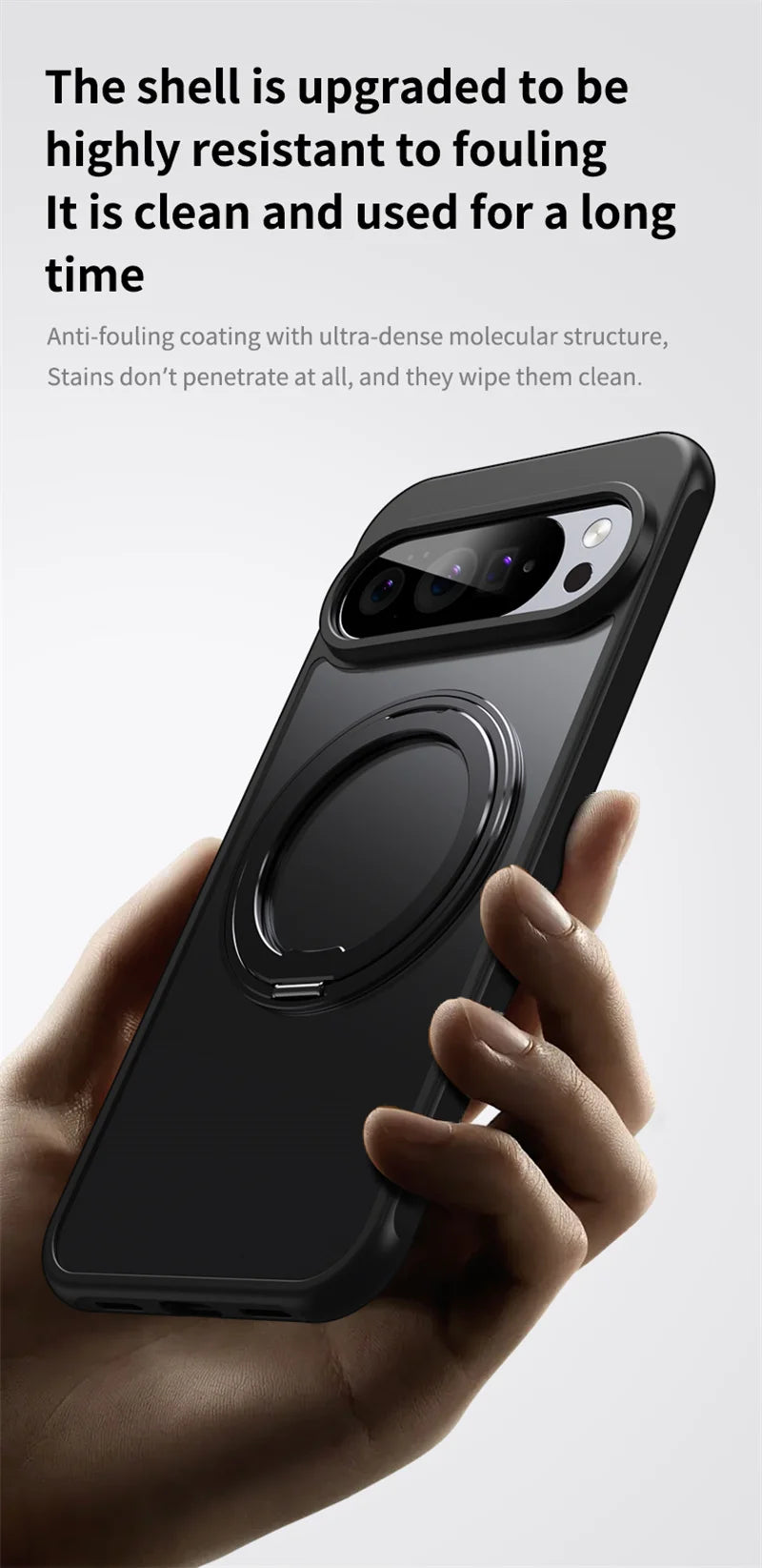 Transparent Phone Case for Google Pixel 10 Pro XL 9A 8A Protective Case Magnetic Rotate Bracket MagSafe Shock Proof Cover