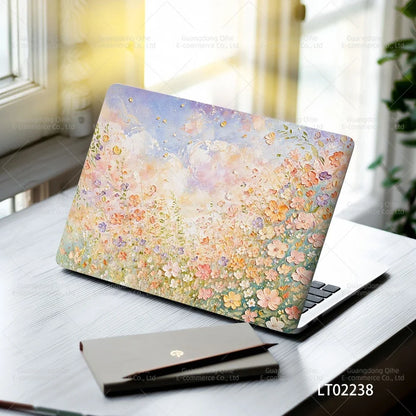 2 PCS Removable Flower Stickers for Laptop PVC Aesthetic Decals Self-Adhesive Peel Off No Residue Tablet Skin MacBook Skin