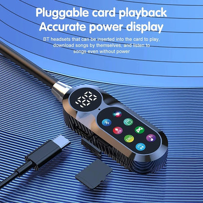 KEBIDUMEI Neckband Headsets with HD Screen Bluetooth 5.4 Earphones Wireless In Ear Earbuds HiFi Stereo Voice Assistant TF Play