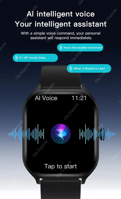 2026 New Smart Watch For Android IOS 2.01Inch Color Screen Bluetooth Call Blood Oxygen/Pressure Monitoring SmartWatch Women HT30