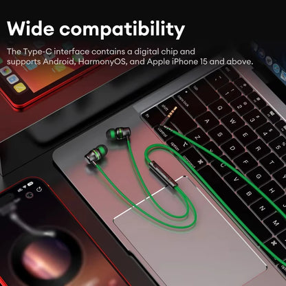 Lenovo YF38 Wired Headphones Type-C/3.5mm With Wire Control In-ear Wired Earphones With Mic For Laptop Computer Tablet Phone