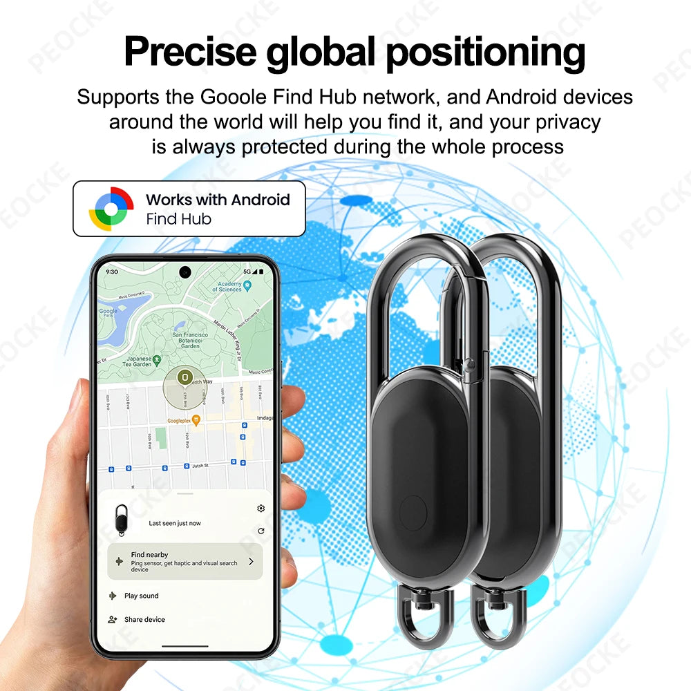 1-4 Pack Android Alternative to AirTag Smart Keychain Tag Anti-Lost GPS Tracker Bluetooth Locator Works With Google Find Hub