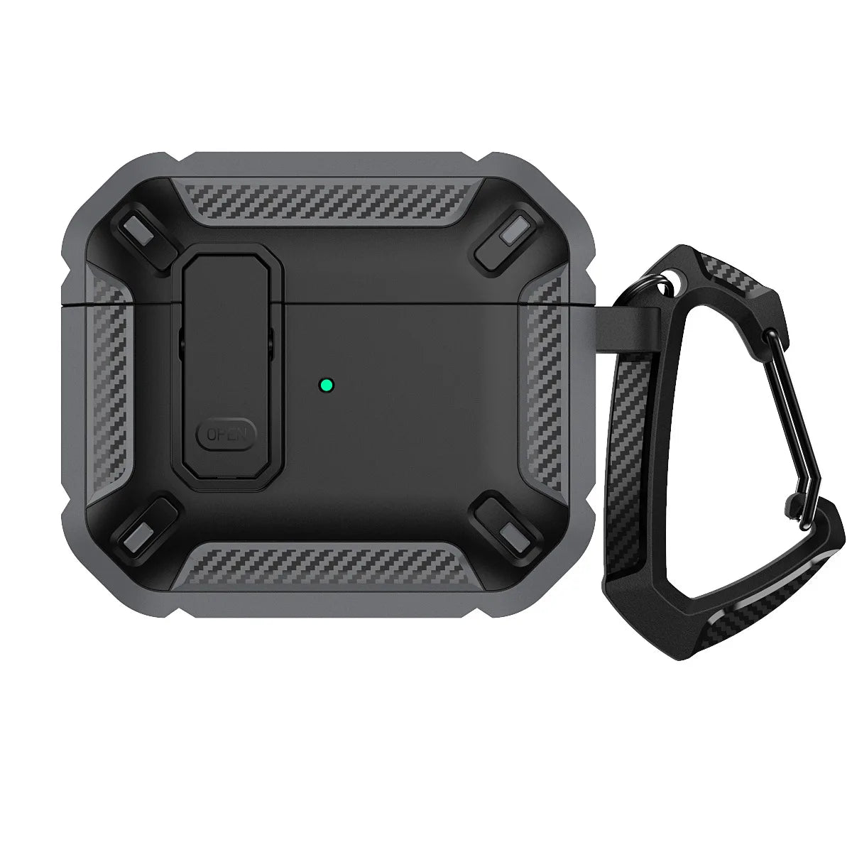 for AirPod 4 Case Carbon Fiber Elements Military Drop Proof Auto Pop up Cover with Cleaning Kit for Men AirPods 4 Earbuds Funda