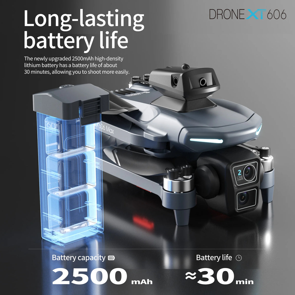 XT606 MAX 3 battery Drone 4k 8K HD Professional Camera FPV Wish Screen Drone 360° Obstacle Avoidance Quadcopter Toys Dron gifts