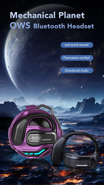 AI Translator Earphone HTC NE02 Open Ear Wireless Bluetooth Headphones Hifi Sound Quality Low Lacenty Sport Earbuds With Mic