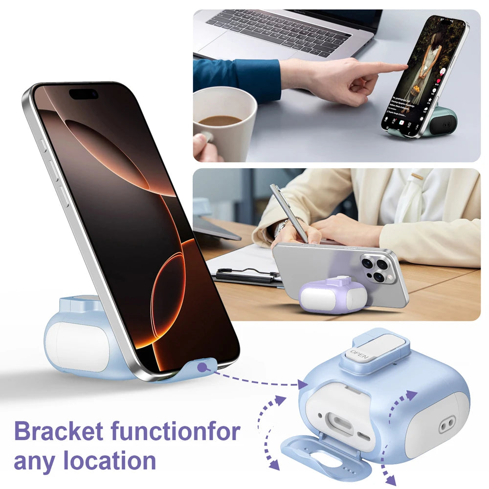Magnet Security Lock Cover for Airpods 4 ANC Case With Lanyard Full Body Protection Shockproof Charging Cases For Airpods Pro 2