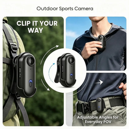 4K HD Mini Vlog Camera with WiFi Wireless Portable Action Body Cam for Sports Travel Photography Pocket Sized Video Recorder