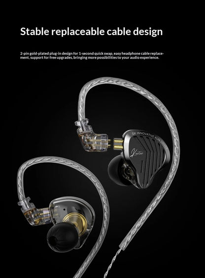 GK-KUNTEN Wired Earphones Flagship Single Motion In Ear Heavy Bass Fever HIFI High Quality Earphones