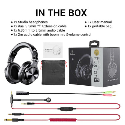 Oneodio A71 Wired Over Ear HiFi Headphones With Mic Studio DJ Headphone Professional Monitor Recording Mixing Headset For Gaming