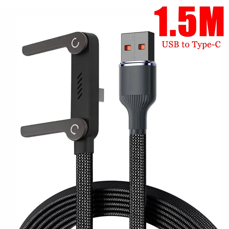 240W PD Fast Charging Type C to Type C Cable USB-C To Type-C Cable With Foldable Stand Phone Holder For HUAWEI iPhone 15 Xiaomi
