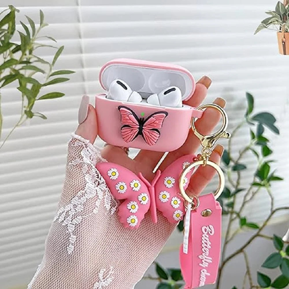 Airpods Pro2 Generation Protective Case 2023 Cute Cartoon 3d Butterfly Charm Soft Silicone