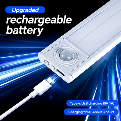 USB Rechargeable Motion Sensor LED Light, Black & White Available - Under Cabinet Lighting for Kitchen Home Indoor  LED Lighting