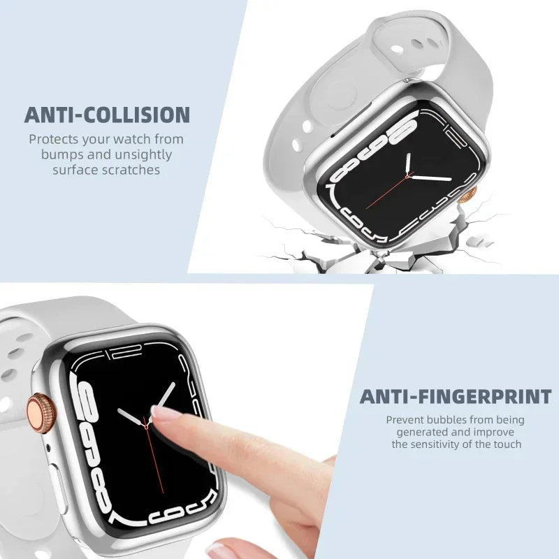 Screen Protector for Apple Watch 41mm 44mm 40mm 45mm 46mm 42mm TPU Full Cover bumper Case iWatch Series 12 11 10 9 8 7 SE 6 5