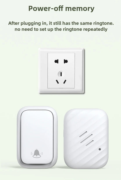 New Long-Range Self Powered Wireless Door Bell No Battery Waterproof 60 Ringtones Kinetic Doorbell EU US UK Plugs Optional