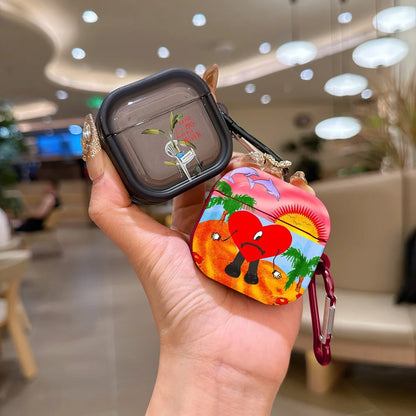 Singer B-Bad B-Bunny Translucent Silicone Case for Airpods 4 3 Pro 2 1 Wireless earphone Headphone Pro2 Protective Covers