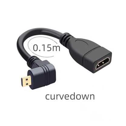 15cm up down Right Left Angled HDMI-Compatible Cable Micro HD Male to HD Female Adapter Connector for HDTV