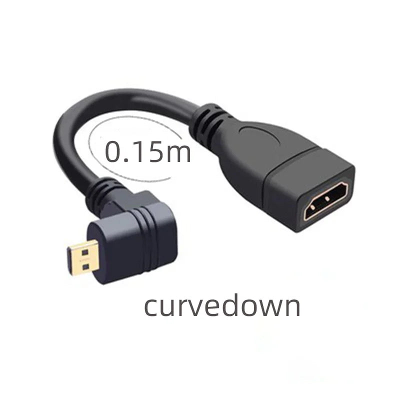 15cm up down Right Left Angled HDMI-Compatible Cable Micro HD Male to HD Female Adapter Connector for HDTV