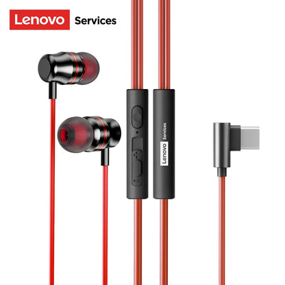 Lenovo YF38 Wired Earphones Type-C/3.5mm Gaming Headphones HiFi-level Dynamic Sound Ultra-low Latency Earbuds W Mic Tangle-Free