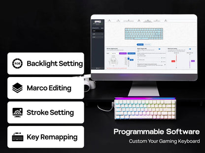 AULA Hero68 HE 65% ANSI US Layout Hot-Swap Wired Magnetic Gaming Keyboard 8kHZ Rapid Hall Effect Switch RGB Backlight Light Box