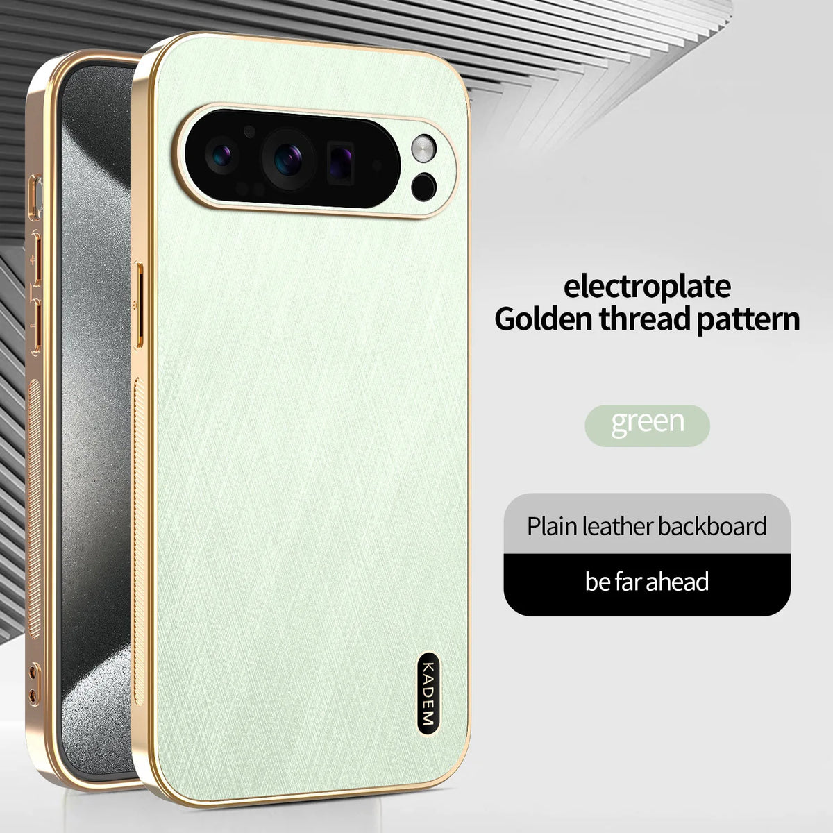 Plating Gold Silk Skin Phone Case for Google Pixel 9 8 7 6 10 Pro XL 8A 7A 6A All Around Protect Shell Leather Shockproof Cover