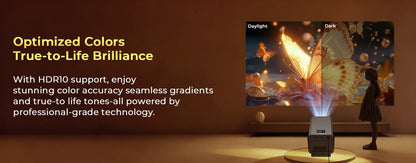 8K Decoding X7 AI Smart Projector with Android 14, UHD 1080P 1000 ANSI Built-in Apps, Auto Focus&Keystone, Home Outdoor Beamer
