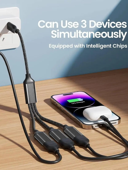 USB Splitter Cable 1 in 3 Out, USB-A Expansion Hub, Multi USB Port Expansion Converter for Car, Laptop, PC/Computer, Keyboard/Mo