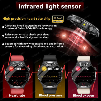 2026 New AI-Diagnosis Care Smartwatch ECG+PPG Accurate Uric Acid Blood Pressure Body Fat Five Organ Fitness Waterproof Smartwatc