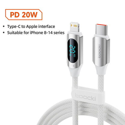 Toocki USB C Lighting Cable For iPhone 14 13 12 Pro Max X Xr 8 7 Plus PD 20W Fast Charger Lighting Data Wire Cord For iPad 1m