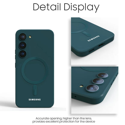 For Samsung Galaxy S25 S26 S24 S23 S 25 Ultra Plus FE For Magsafe Magnetic Wireless Charge Case Soft Cases Liquid Silicone Cover