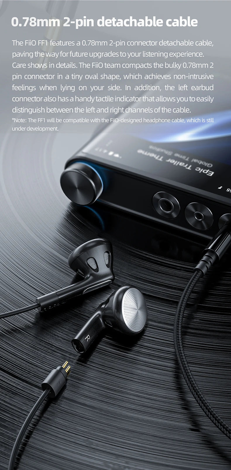 FiiO FF1 3.5mm HIFI Music Wired Bass Earbud 14.2mm Dynamic HD Microphone Earphone for Gaming Meeting Video