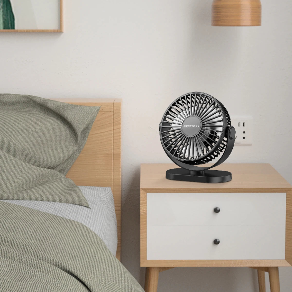 USB Fan Portable Desktop Wall Mounted Mini Electric Fan Mute 3 Speed Adjustment Air Circulator For Home Desk Office