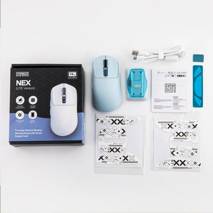 EPOMAKER NEX Lite Tri-mode Wireless PAW3311 Sensor Gaming Mouse with RGB Charging Dock & 1K Polling/12K DPI for Gaming & Office