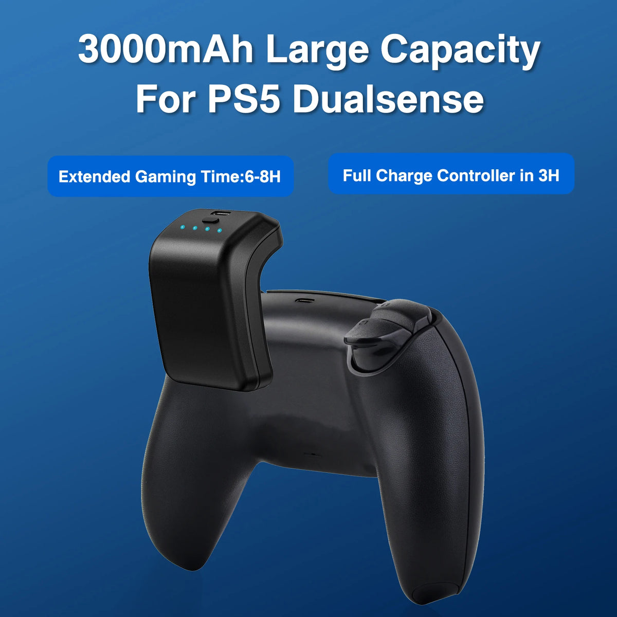 3000mAh PS5 Controller External Battery Pack for Sony Playstation 5 DualSense CFI-ZCT1W Wireless Gamepad LIP1708