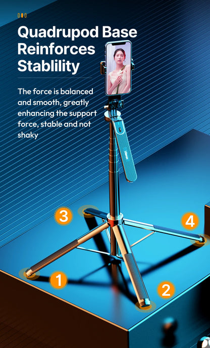 Ulanzi MA09 1.74m Selfie Stick Tripod for iPhone 17 15 Android Phone w Remote Control Panoramic Ball Head Holder U200 VL49 Kit