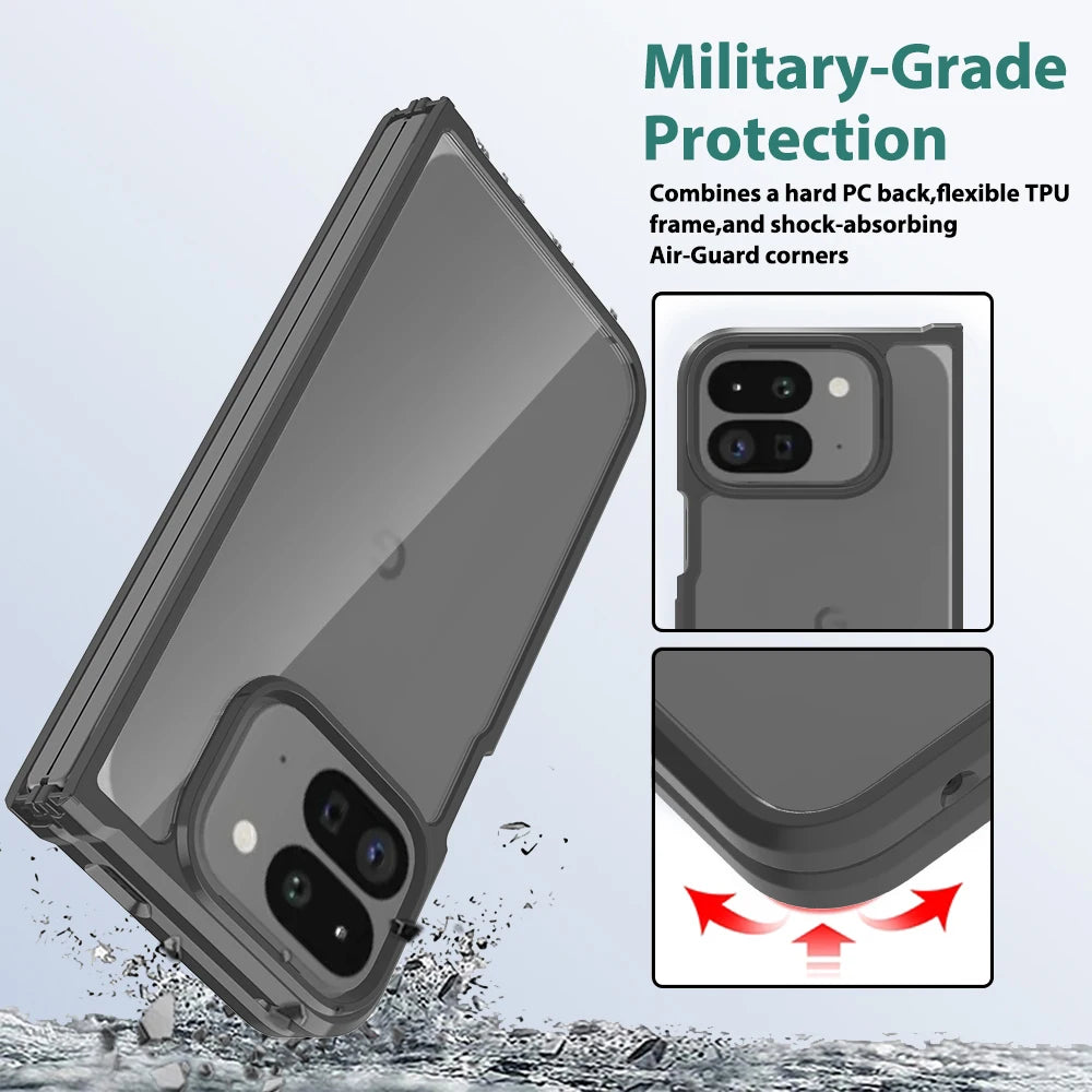 Case For Google Pixel 9 Pro Fold Fold2 Luxury Acrylic Transparent Folding Cover For Pixel9 Pro Fold Thin Shockproof Bumper Funda
