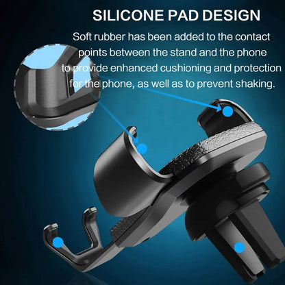 Car Phone Mount Gravity Phone Holder Air Vent Mount Anti Shake Stable Universal Car Holder One Hand Operation Automobile Cradle Compatible With Iphone Samsung Xiaomi Smartphone Auto Lock Ventilation Support Stand 360 Degree R