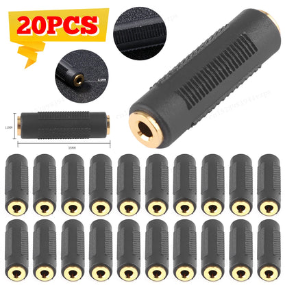 3.5 Mm Female To 3.5mm Female Jack Stereo Connector Coupler Adapter Audio Extension Cable for MP3 DVD Headphone Car