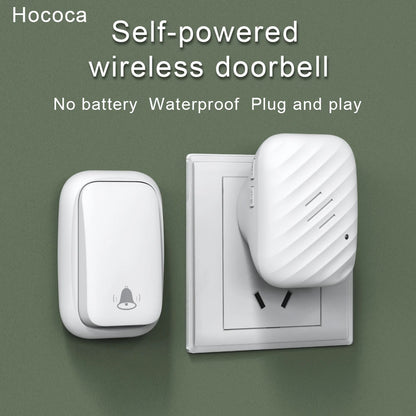 New Long-Range Self Powered Wireless Door Bell No Battery Waterproof 60 Ringtones Kinetic Doorbell EU US UK Plugs Optional