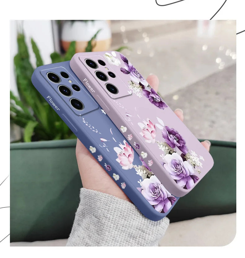 Beautiful Peony Phone Case For Samsung Galaxy S25FE S24 S23 S22 S21 S20 S10 S10E Ultra Plus FE Note 20 Ultra 10 Plus Cover