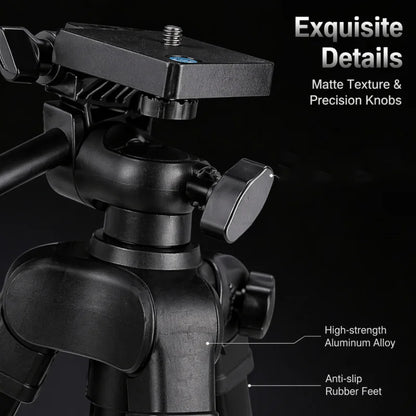 Camera Tripod Aluminum Professional Tripod Stand with Phone Mount Carry Bag for Camera Phone Photography