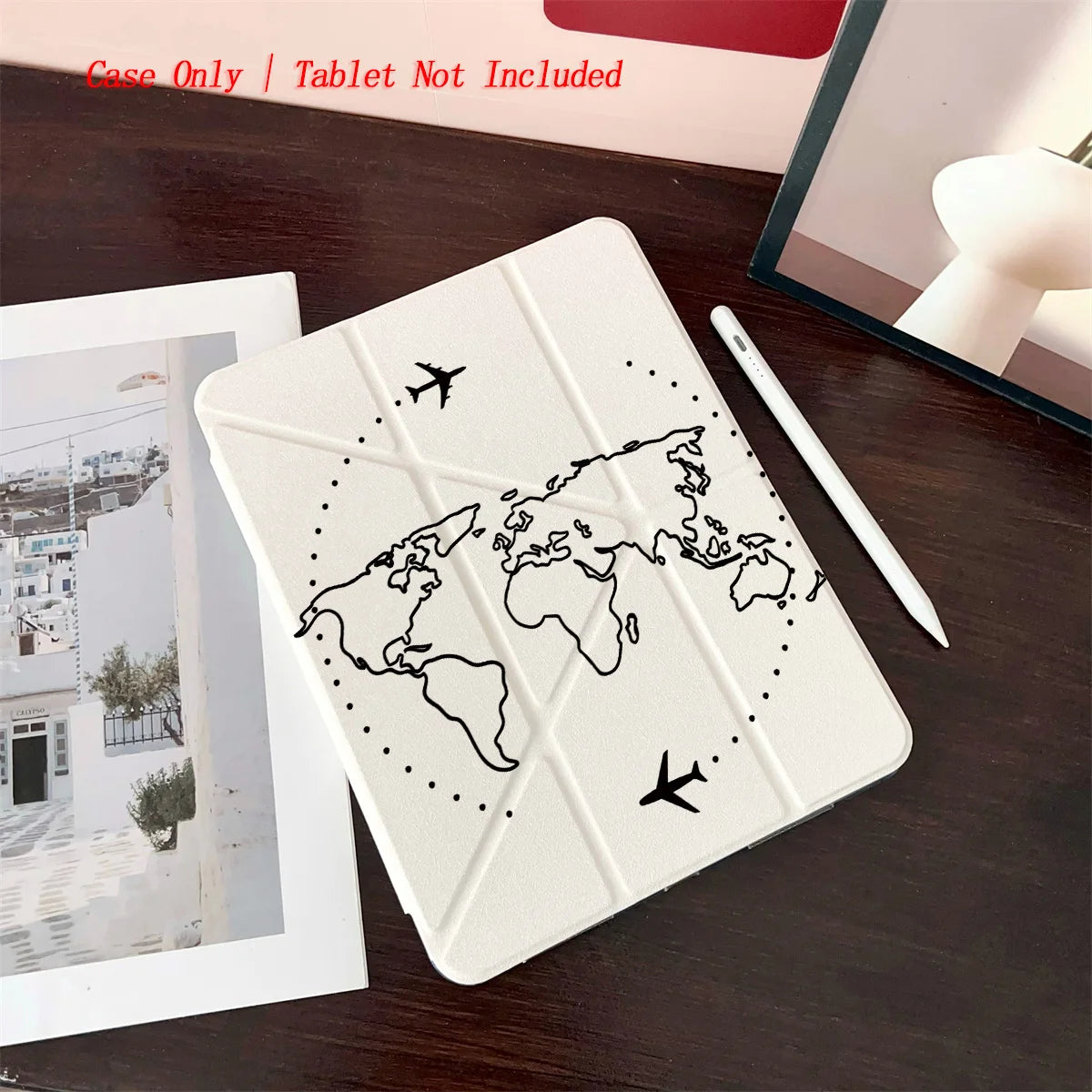 Y-Shape Foldable Stand Fresh Printed iPad Case, Auto Sleep/Wake, Fashion Minimalist Style, Fits Various Apple Models . 8 Styles