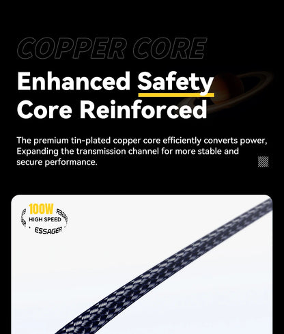 Essager 100W USB C to Type C Digital Display Cable Fast Charging 5A Type C to Type C Cable For MacBook Pro Xiaomi Huawei Samsung