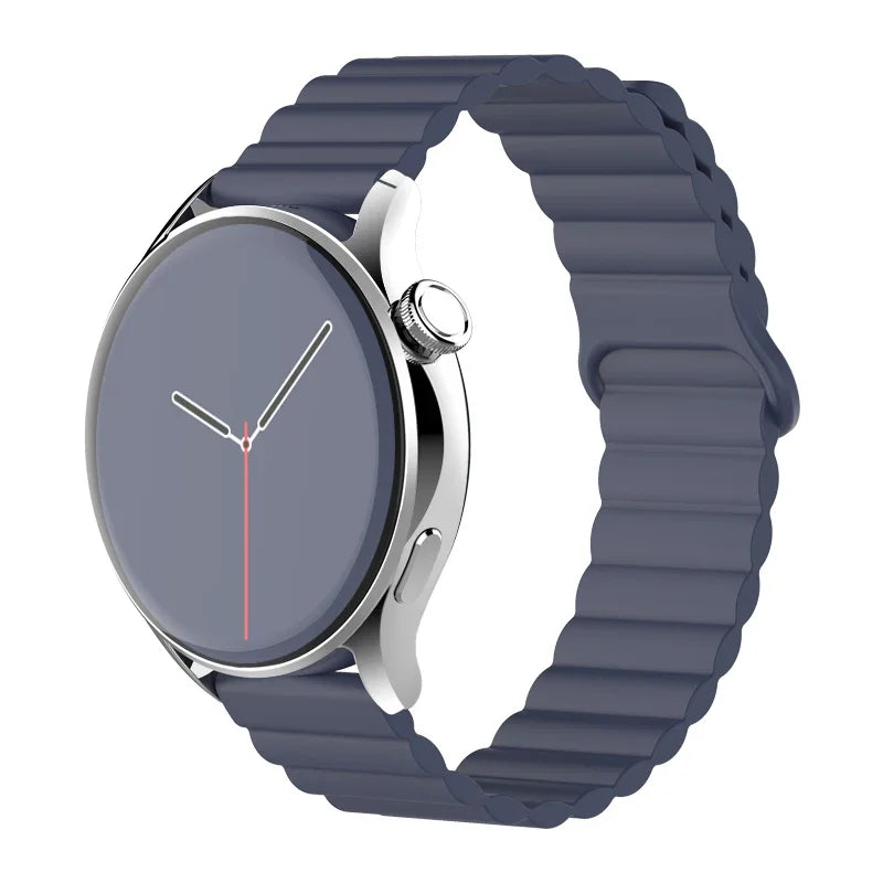 Magnetic Loop For Samsung Galaxy watch 7/6/5 pro/4/Classic/active 2 20mm 22mm band Silicone link bracelet huawei GT 2-3-4 strap