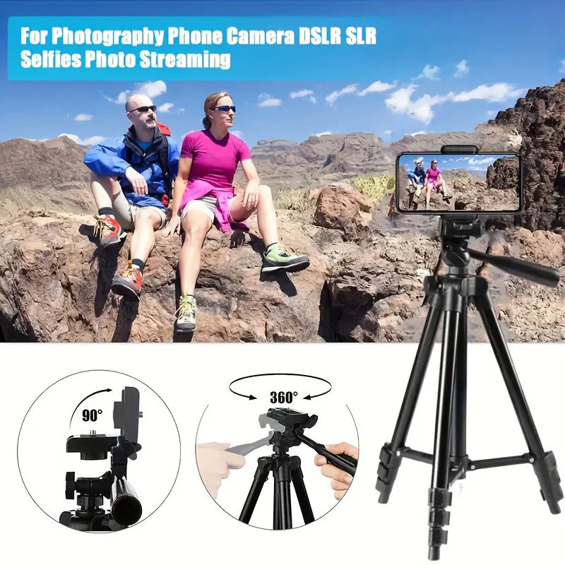 Travel Self Tripod with Bluetooth Remote Phone Clip for Canon Nikon DSLR SLR Digital Camera Universal Stand