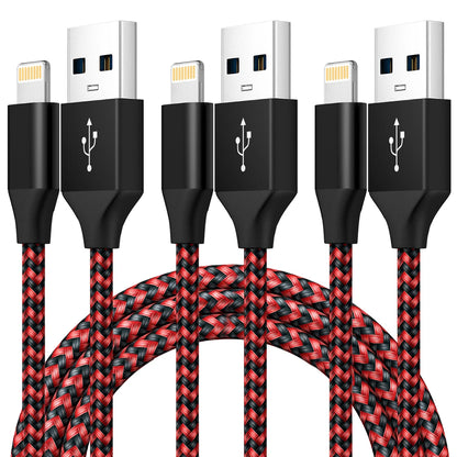 LAIHONEN MFi Certified 1PC/3PCS 10FT USB‑A to Lightning Cable Fast Charging Data Cord for iPhone 14 13 12 X XR