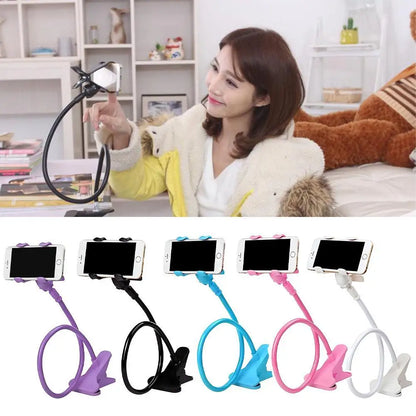Phone Holder Stand Lazy Bracket Headrest Bed 360 Flexible Long Arms Clamp Mount Phone Stand 360 ° Rotation For iPhone 3.5~6.5"