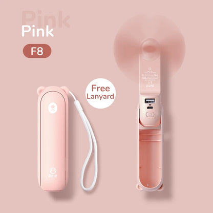 JISULIFE Portable Fan Mini Handheld Fan USB 4500mAh Recharge Hand Held Small 3 In1 Pocket Fan with Power Bank Flashlight Feature