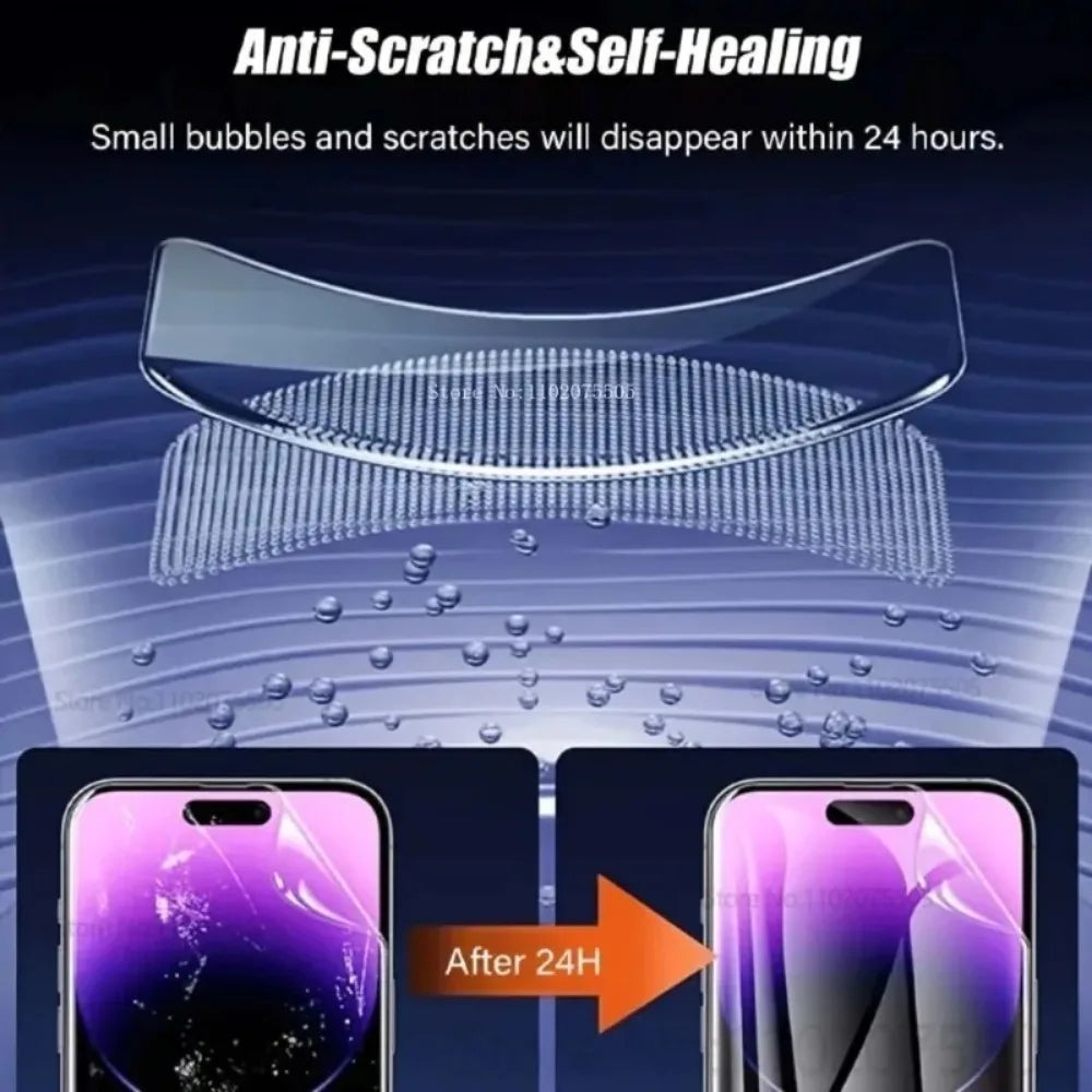 4pcs Full Cover HD Hydrogel Film for IPhone Air 15 14 13 Promax 11 12 Mini Screen Protectors for IPhone 17 Promax 17 Pro 16 Plus