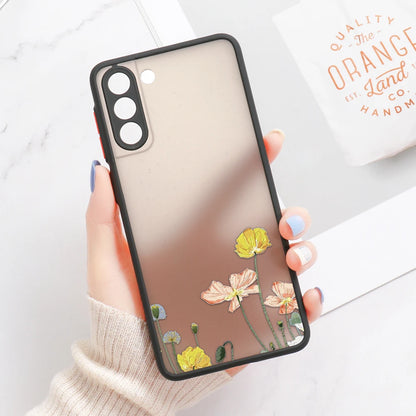 For Samsung S24 S22 S26 Ultra Case Cover Samsung Galaxy S25 S23 Ultra S21 Plus S20 FE Note 20 Ultra Lavender Flowers Clear Cases