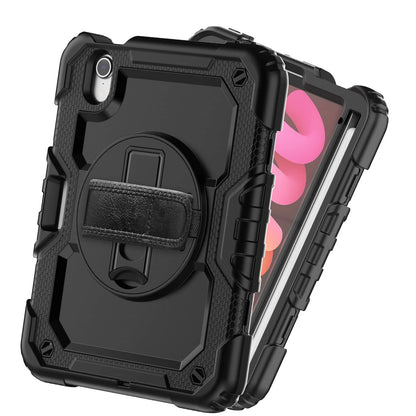 Case for iPad Mini 7 (A17 Pro)2024/ Mini 6 8.3'' with Screen Protector Pencil Holder [360 Rotating Hand Strap] &Stand Shockproof